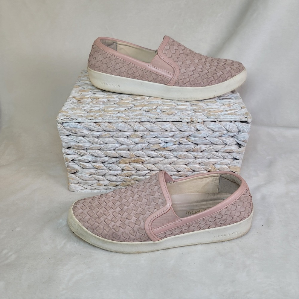 Cole Haan Pink Grandpro Spectator Slip On Loafer‎ Sneaker Woven Leather Size 10B